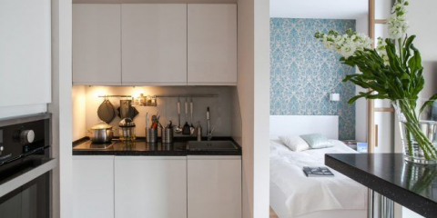 Interiér jednopokojového bytu 40 m2. Metry: všechny jemnosti zónování a výběru nábytku